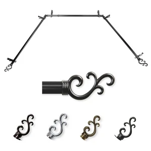 Wave 13/16" Bay Window Curtain Rod 20"- 36", 38"- 72", choose from 4 colors - Picture 1 of 5