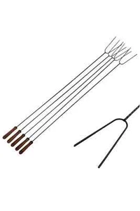 JUEGO DE 5 PALITOS DE SALCHICHA DE POZO DE FUEGO DE ALTA CALIDAD 100 cm Kijki/kije do ogniska widelce - Imagen 1 de 4