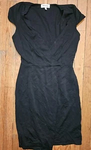Abito avvolgente da donna nero senza maniche taglia small misto Monteau Rayon - Foto 1 di 4