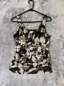 Chicos Camo Mesh Sleeveless Tank Top Womens Size 01 US SP Lined - Picture 1 of 7