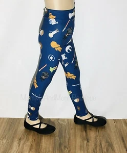 NEW Girls Small Star Wars Yoda Darth Vader Leggings YOGA WAIST (Soft as Lularoe) - Picture 1 of 9