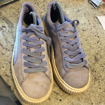 Women’s Puma Suede Lavender Satin Sheen logo 36582801 size 7.5 - Image 1 of 4