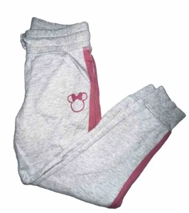Disney Jumping Beans Girls Gray Minnie Mouse Pink Stripe Joggers Pants Size 6 - Picture 1 of 7