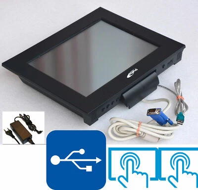 BLACK DIGIPOS 30.5cm 12” XGA BIS 1024x768 MONITOR USB TOUCHSCREEN WIN XP 7 10 11 - Bild 1 von 2