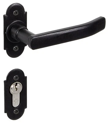 Maniglia porta interna Helsinki per Camera Antico Ferro Battuto Nero Pz - Immagine 1 di 4