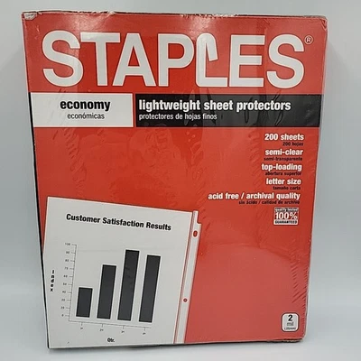 STAPLES 轻质护罩 200 张,全新无标签 — 第 1/4 张图片