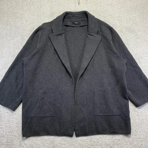 Quince Womens Cardigan Blazer Size XXL? Gray 100% Organic Cotton Knit Open Front - Picture 1 of 12
