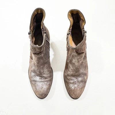 Botas Seychelles X Anthropology Lucky Penny metálicas plateadas de peltre con cremallera talla 6 Foto 1 de 4