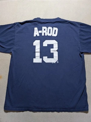 Y2K Majestic MLB Baseball A-Rod New York Yankees Jersey T-Shirt Mens Size XL - Image 1 of 4