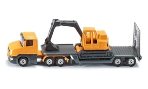 siku 1611, Low Loader with Excavator, Metal/Plastic, Yellow/Grey, Opening tailga - Picture 1 of 7