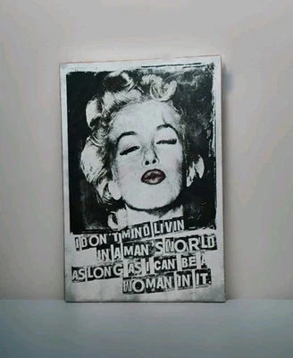 Arte de pared Marilyn Monroe 36x24 pulgadas lienzo elástico blanco y negro de Crystal Art Gallery ¡GRANDE! Foto 1 de 4