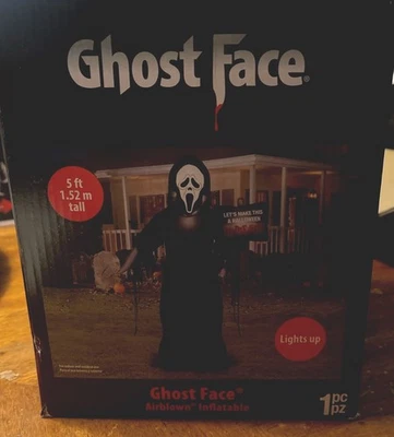 Scream Movie Ghost Face A Halloween To Die For Yard Blow Up страшный надувной 5 футов - Изображение 1 из 4