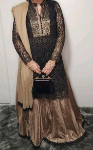 XL 42 Readymade stitched bollywood Partywear Lengha Salwar Kameez Dupatta Dress - Picture 1 of 14
