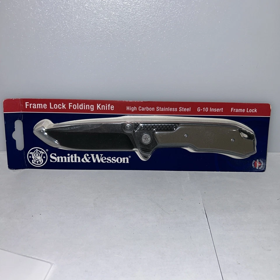  Cuchillo Plegable Smith & Wesson SW609 3.55" Alto Carbono Hoja Inoxidable Forro Bloqueo Foto 1 de 1
