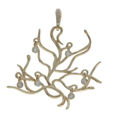 Colgante Disney Diamond Freeform Vines - Oro Amarillo 10k Rd 0,50ctw Coral Oceánico Foto 1 de 4