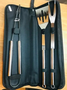 Edelstahl BBQ Grillset mit Aufbewahrungskoffer 3-teilig - Bild 1 von 2