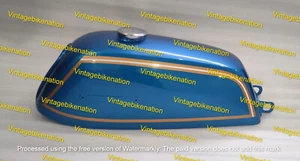 Fit For Suzuki A50P AC50 K50 A100 Blue Painted Steel Petrol Tank 1975-1977 - Picture 1 of 9