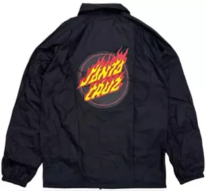 Chaqueta Etnies X Santa Cruz Skateboards Flame Coach para hombre en negro - Imagen 1 de 2