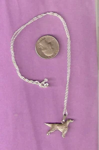 Irish or English Setter Silver Necklace and Pendant 20" Chain LAST ONE!* - Picture 1 of 2
