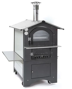 FONTANA FORNI a legna da esterno GUSTO 80x54 acciaio,doppia ventilazione,4 ruote - Foto 1 di 1