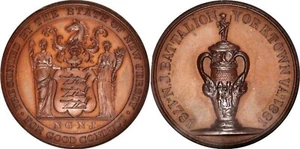 MED028 Rare 1881 New Jersey Battalion Yorktown Centennial Medal. HK-Unlisted.  - Picture 1 of 4