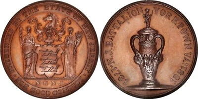 MED028 Rare 1881 New Jersey Battalion Yorktown Centennial Medal. HK-Unlisted.  - Image 1 of 4