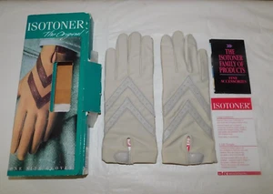 Vintage Isotoner Brand Women’s Gloves Bone One Size Fits All Unlined Box - Picture 1 of 7