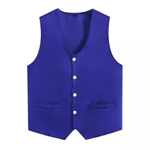 Mens Womens Top Irregular Hem Vest Bartender Waistcoat Jacket Outfits Outdoor - Picture 1 of 70
