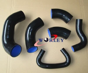 BLACK Silicone Intercooler Hose Kit for Mitsubishi Lancer Evo 7 8 9 CT9A 4G63 - Picture 1 of 6