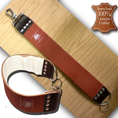Real Leather Strop Belt For Straight Razor Sharpening Cut Throat Barber Shaving - Image 1 of 3