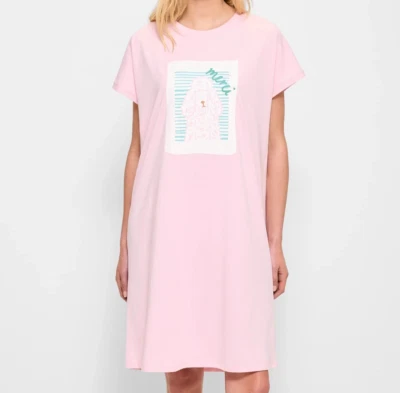 Damas Talla XL / 16 Rosa Perro Francés MERCI Verano Camisón Target NUEVO 901 Foto 1 de 4