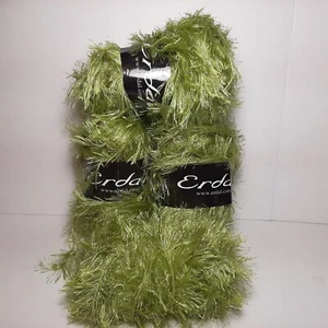 Erdal GLOWLASH Green 27 Eyelash Yarn Glitter Poly Lurex 104 Yards 3+ Skeins - Picture 1 of 5