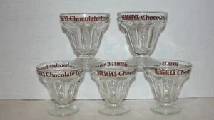 (5) HERSHEY'S CHOCOLATE LOVER- GLASS SUNDAY CUPS - Picture 1 of 4