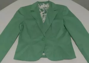 Casual Corner Size 8 Green Cotton Stretch Blazer - Picture 1 of 8
