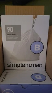90 ct. Simplehuman Size B Custom Fit Drawstring Trash Bags Liners - 90 Bags - Picture 1 of 3
