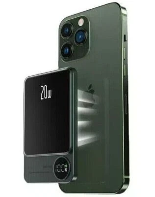 10000mAh Magnetic Wireless Power Bank 20W PD Fast Charging Mini External Battery - Image 1 of 4