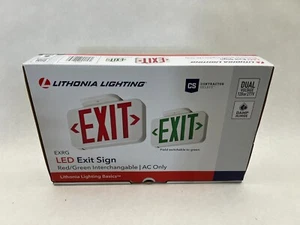 Lithonia EXRG M6 NIB 120/277V Red/Green Exit Light AC Only See Pics #A97 - Picture 1 of 2