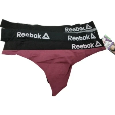 Reebok 3 Pack Thong Underwear Women's  X-Large Grey, Black, Red - Image 1 of 4