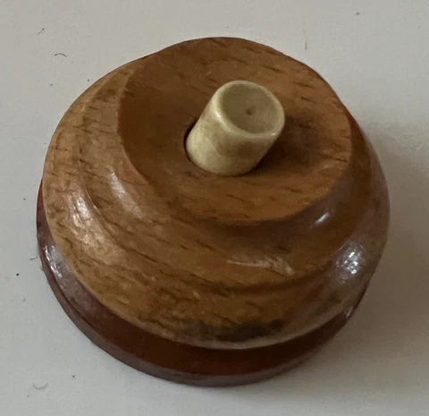 Antique Small Wood Doorbell Cover White Button  Architectural Salvage Cover