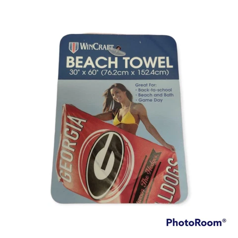 NCAA Georgia Bulldogs Beach Towel Large Size 30"x60" (Official licensed) Cover