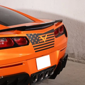 Pegatina decorativa con logotipo trasero negra bandera de EE. UU. para Corvette C7 2014-2019 - Imagen 1 de 13