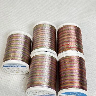 Sulky 40 wt rayon thread variegated Col.2241.- 850 yard spools lot of 5 - Image 1 of 4