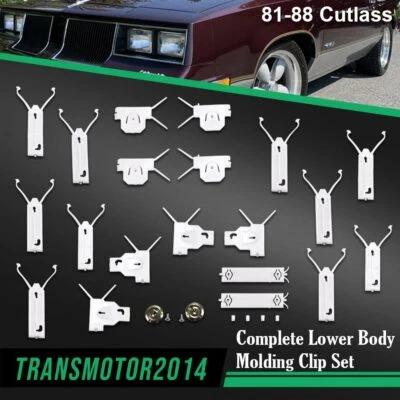 Ajuste para 1981-88 Cutlass Cuerpo inferior Cromo Puerta Moldura Clip Retenedor  Foto 1 de 4