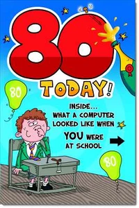 Doodlecards 80th Birthday Card Age 80 for Him Funny - Picture 1 of 4