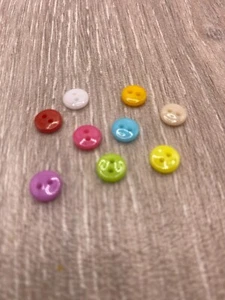 100Pcs 7mm Buttons Resin Mixed Colours Sewing Crafts Dolls Clothes Scrapbooking - Picture 1 of 7