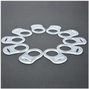 10pcs Clear Silicone Button MAM Dummy / Pacifier Holder Clip Adapter HOTS,. - Picture 1 of 8