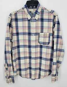 J Crew Shirt Mens Medium Blue Pink Indian Madras Plaid Button Up Preppy Y2K - Picture 1 of 8
