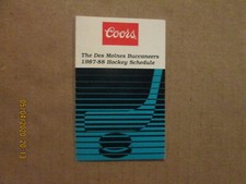 USHL The Des Moines Buccaneers Vintage Circa 1987-88 Team Logo Pocket Schedule