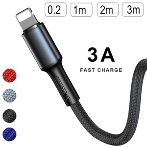 2M 3M Long USB Fast Charge Charger Cable For iPhone 11 12 13 14 Pro 7 8 6 X Cord - Picture 1 of 13