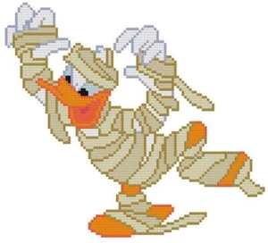 CROSS STITCH+ CRAFT PATTERN Disney Donald Duck Halloween Boo Scare Mummy Costume - Picture 1 of 18